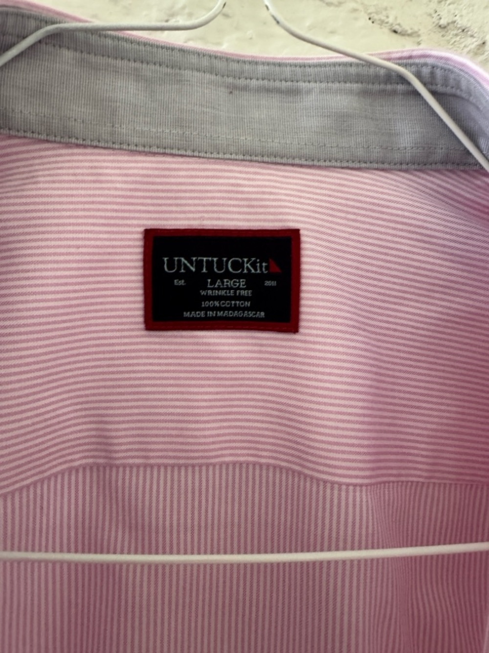 TWO UNTUCKit Dress Shirts - Bordeaux  Style, L - Picture 7 of 9
